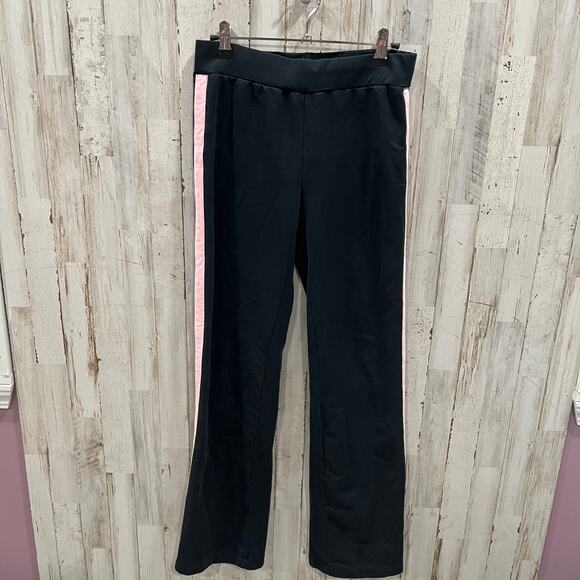 Lauren Ralph Lauren Black Pink Stripe Pull On Sweatpants Y2K Womens XS - Picture 1 of 8